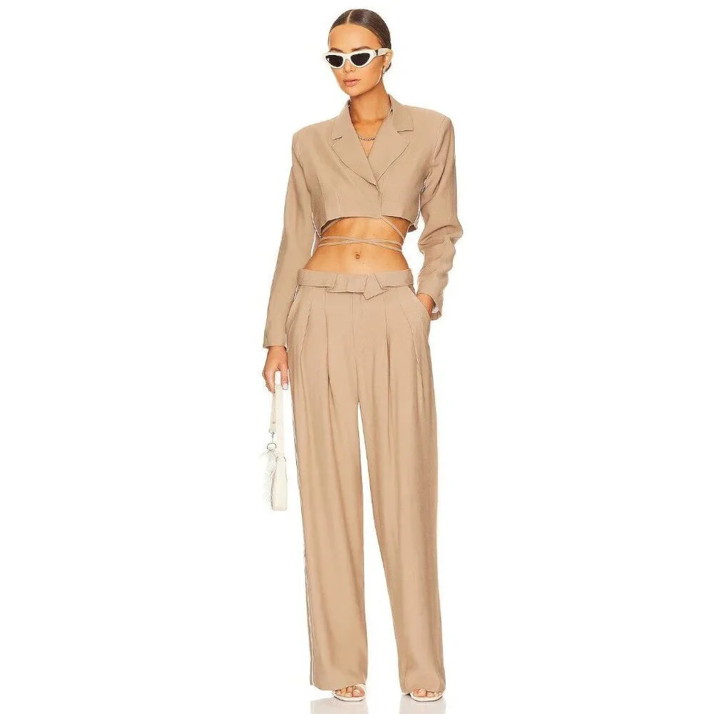 NONChalant Label Radford Pant in Camel Small Womens Wide Leg Trousers